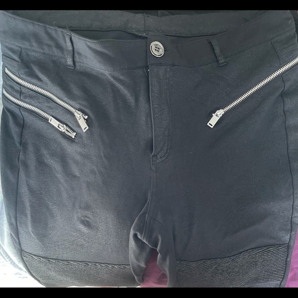Biker style skinny black pants. Plus size US18. Addition Elle love and legend. - Picture 8 of 8